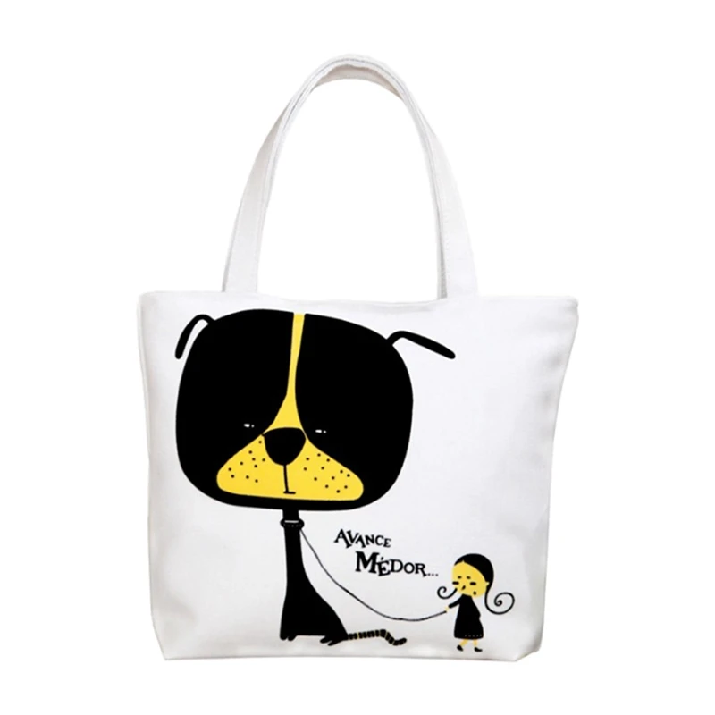 

Women printing canvas High capacity Shoulder bag White cat Style 2
