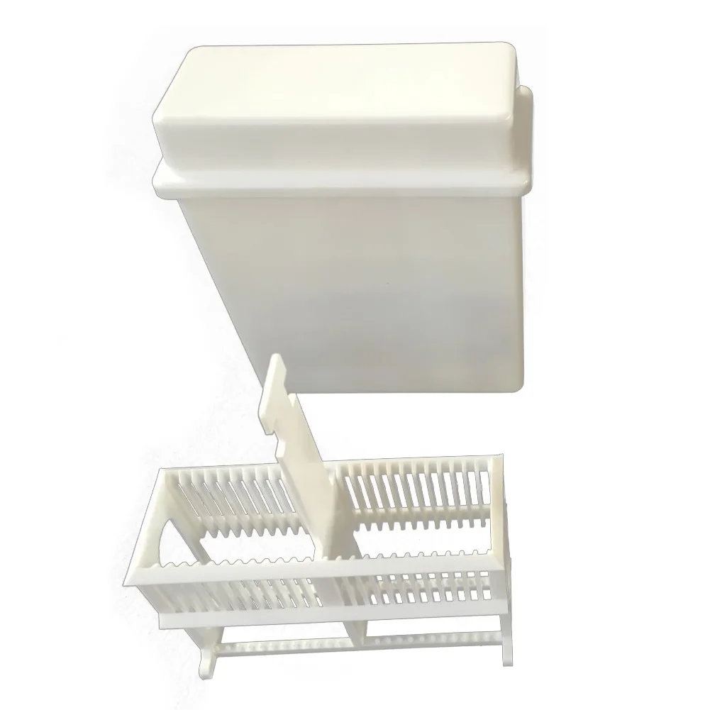 

2 in 1 White 24 Pieces Microscope Slides Staining Rack Dish Set