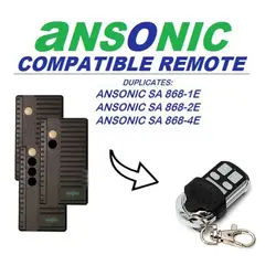 2шт для Ansonic дистанционного SA 868-1E, SA 868-2E, SA 868-4E сменный передатчик Двери Гаража Пульт дистанционного управления 868MH