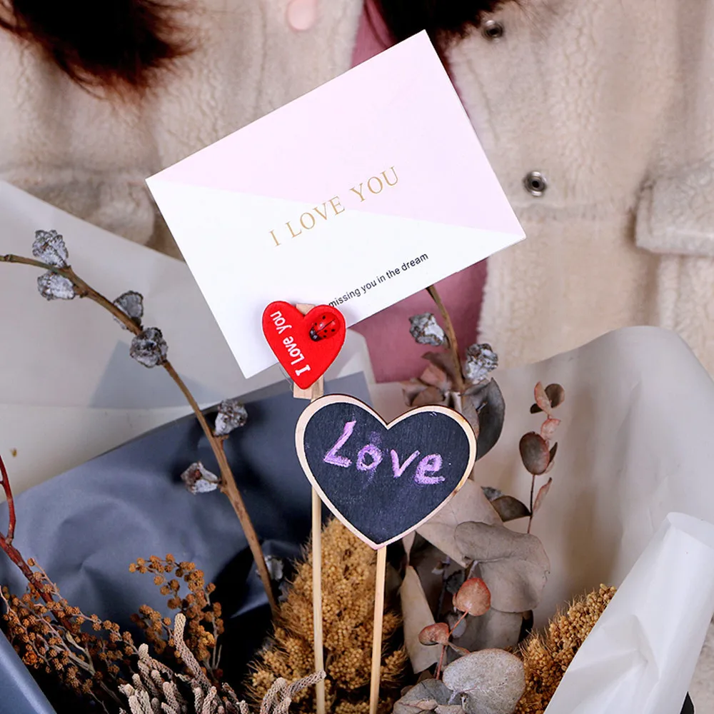 Florist Bouquet Gift Card Holders Long Stick Clipper Flower Gift