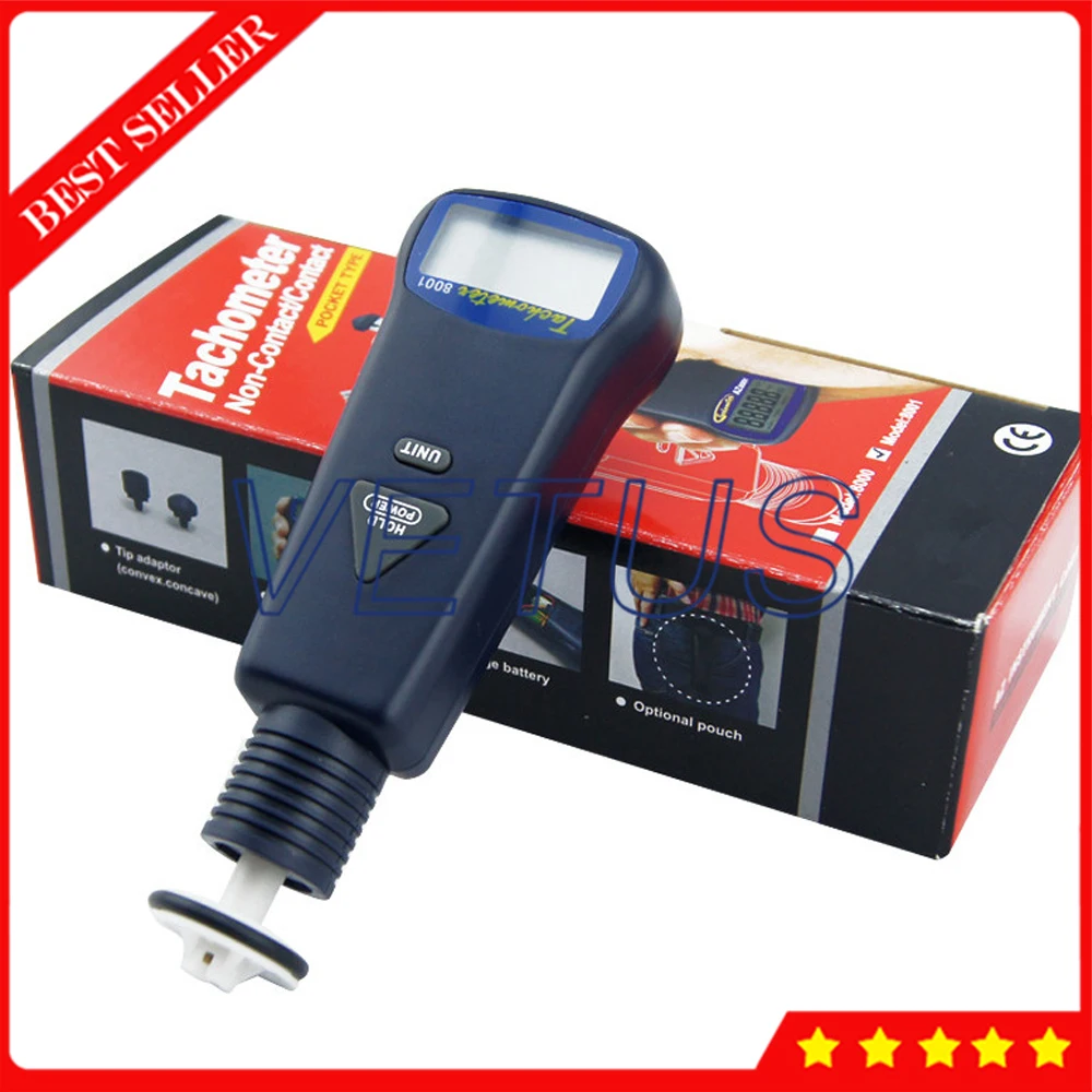 

AZ8001 Portable Contact Tachometer With Range 10 to 99999 Speed RPM Range Speed Measuring Instrument