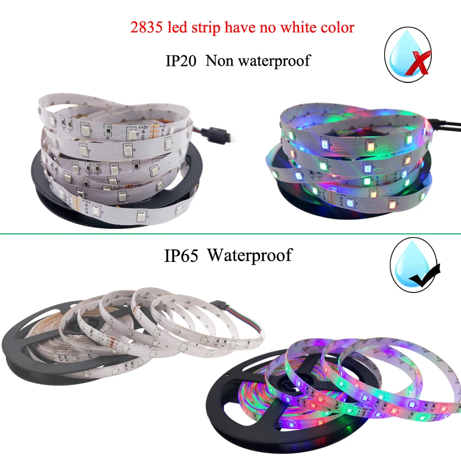 Светодиодная ленсветильник 2835 SMD RGB лента 5 м 10 15 20 12 В постоянного тока гибкая