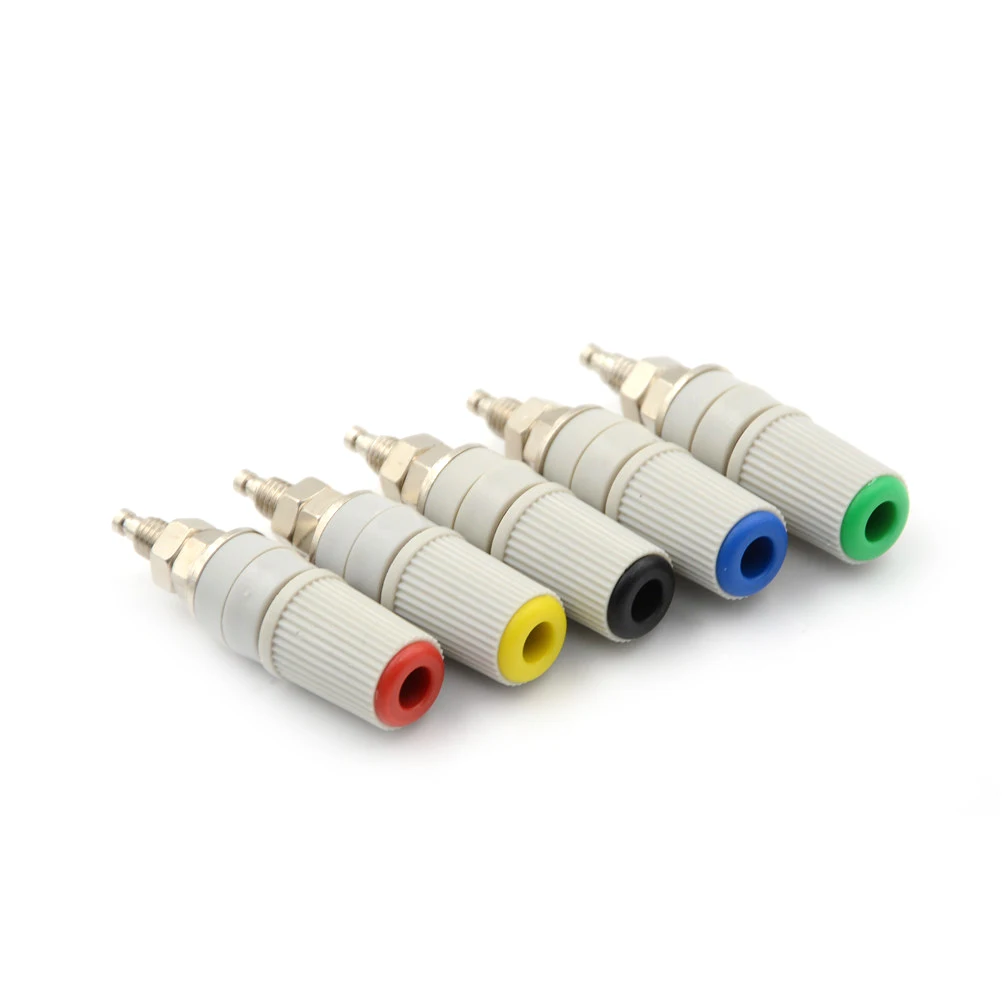 

4mm 30A M5 Binding Post Copper Banana Panel Socket Plug Audio Speaker Adapter Amplifier Power Female Terminal Connector