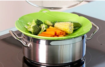 

For Pot Pan Kitchen Accessories Silicone Flower Cookware Kitchen Gadgets lid Spill Stopper Cover Cooking Tools Gadgets