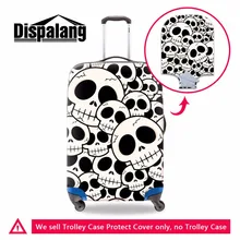 Белая защита для багажа с принтом черепа, водонепроницаемое покрытие чемодана для 18-30 дюймов, крутая эластичная крышка для багажа для мужчин