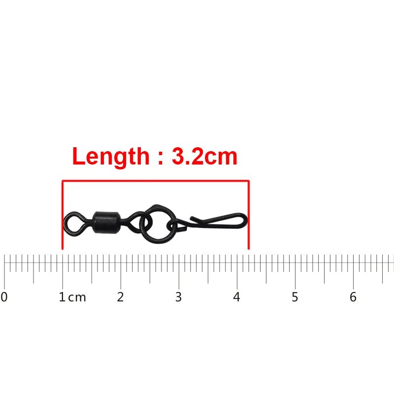 Hyaena 10 шт. 3,2 см рыболовный роликовый шарнир с быстросменной защелкой матовый черный Карп для ловли рыбы Вертлюг, карп аксессуары для рыбалки