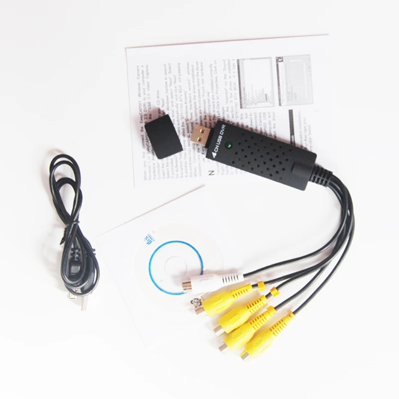 4 канальная карта захвата USB Easycap видео DVR ТВ VHS аудио адаптер для монитор камеры