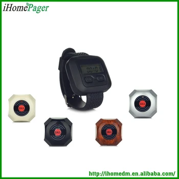 

Modern restaurant equipment 10buttons 1watch wireless signal transmitter cafe paging system steward man alarm