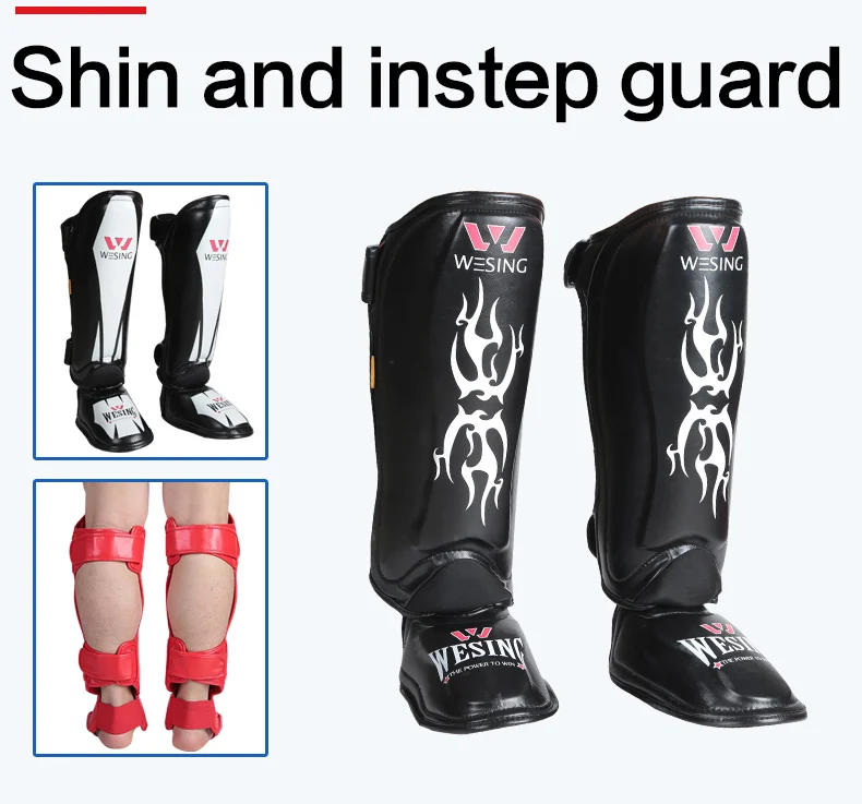 Wesing Муай Тай Щитки ног колодки защитное снаряжение ММА Shinguards Муай Тай щиток молодежи