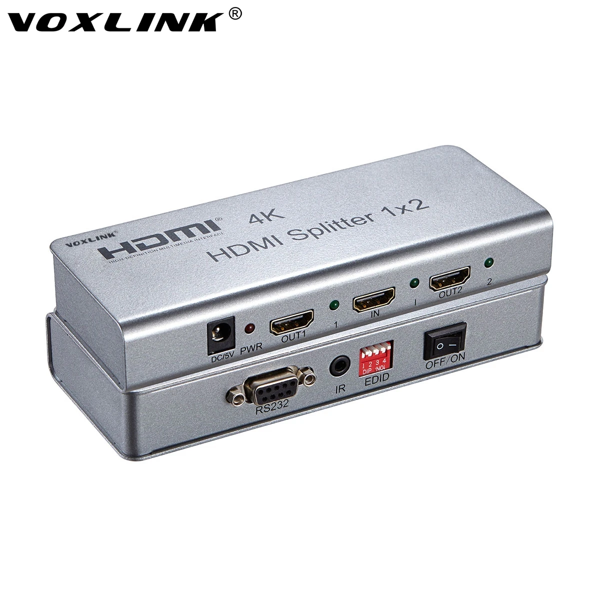 Voxlink Ultra HD 4 К версия 3D V1.4 HDMI Splitter 1x2 1-2-out Поддержка EDID управления ИК расширение hdcp1.4