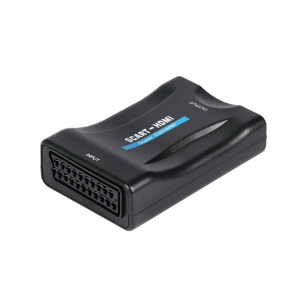  Nero SCART A HDMI Video Audio di Alto Livello Adattatore del Convertitore 1080P HD TV DVD SKy Box C