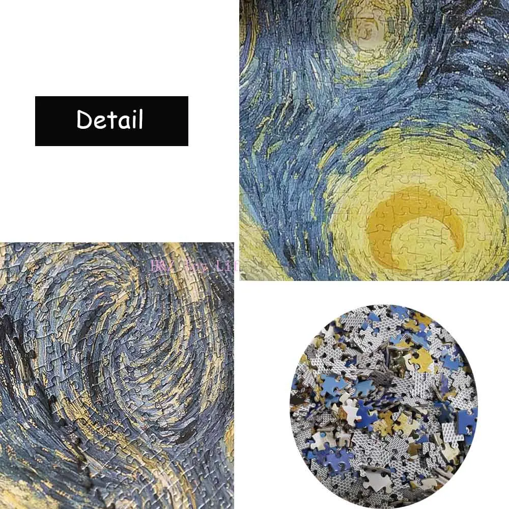 Details about   Jigsaw Puzzles 1000 Pieces World Famous Oil Painting Van Gogh Starry Night Mona 