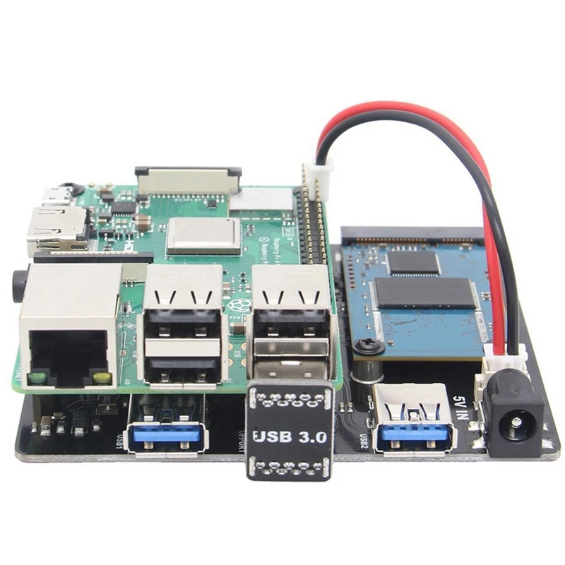 

For Raspberry Pi X852 Dual Msata Ssd Storage Expansion Board,X852 Usb 3.0 Module For Raspberry Pi 3 Model B+(Plus)/3B/2B/Rock6