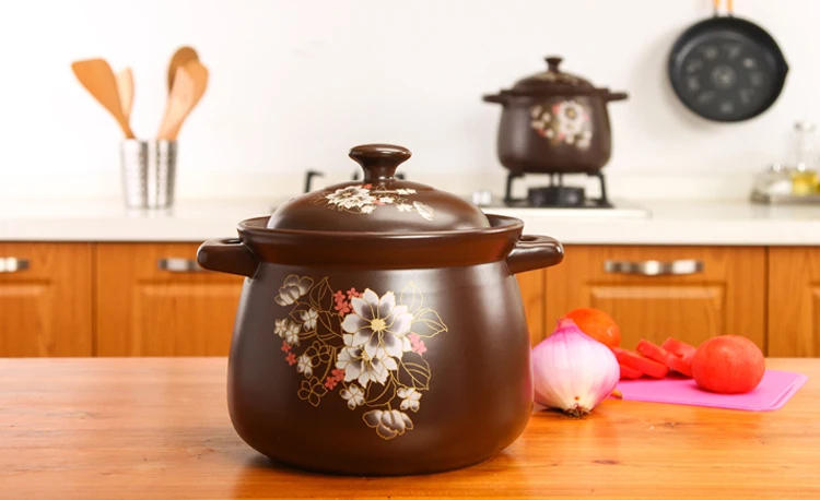 | Omer 3750 мл кофейного цвета цветочный суповый горшок новая керамика 3# керамический тепловой Мармит