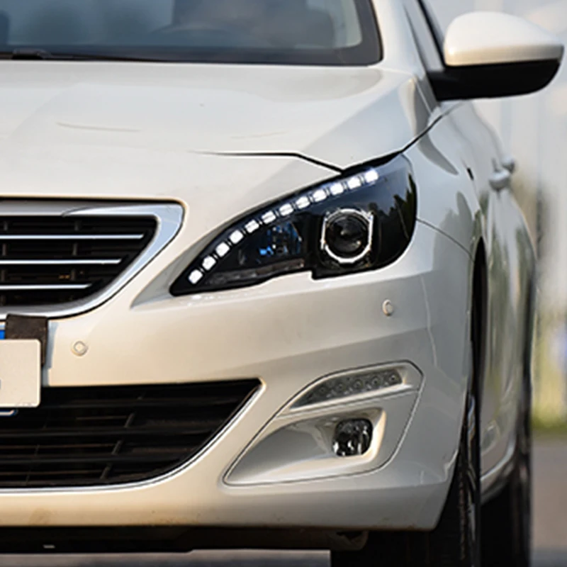 Для peugeot 408 2014 2015 2016 светодиодные фары авто дневные ходовые автомобили поворотник