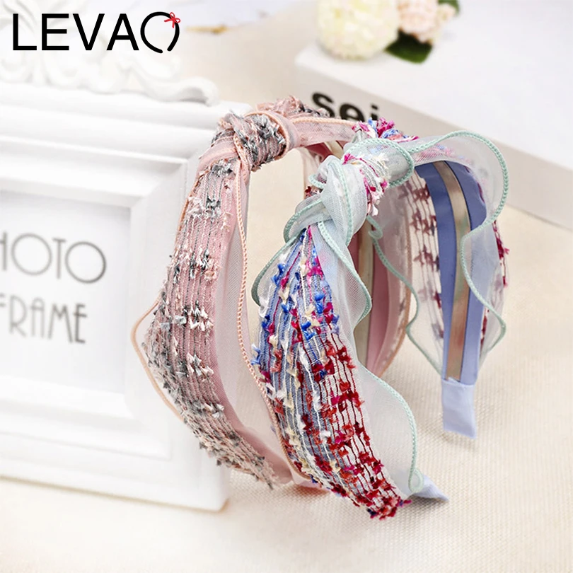 

LEVAO Korean Lace Hairbands Bezel Explosion Turban Solid Knotted Hair Ornaments Women Headbands Girls Hair Accessories Headwear