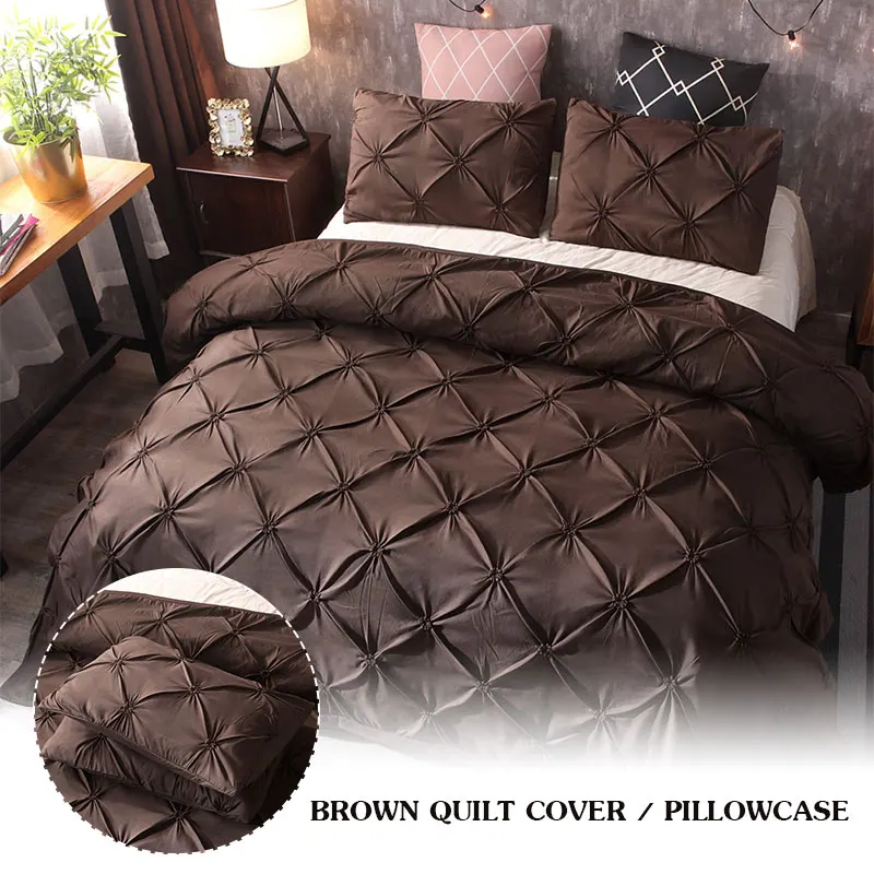 

Bedding Sets Bedding Cover Set Bed Sheet New Polyester Fiber Quilt Cover Luxury Bed Brown Duvet Cover Pillow Case