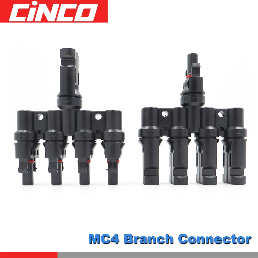 

1pair x 4T 1 to 4 in Branch parallel connection 30A 1000V Electrical Solar MC4 Connector Photovoltaic Panel Cable Wire Connect