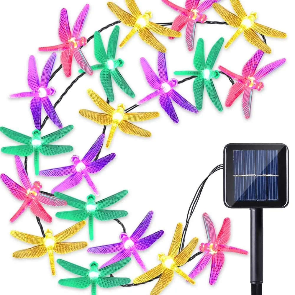 

Solar Powered Outdoor String Lights Dragonfly, 6M/19.7ft 30 Leds Starry Lighting christmas decorations for home Garden Light