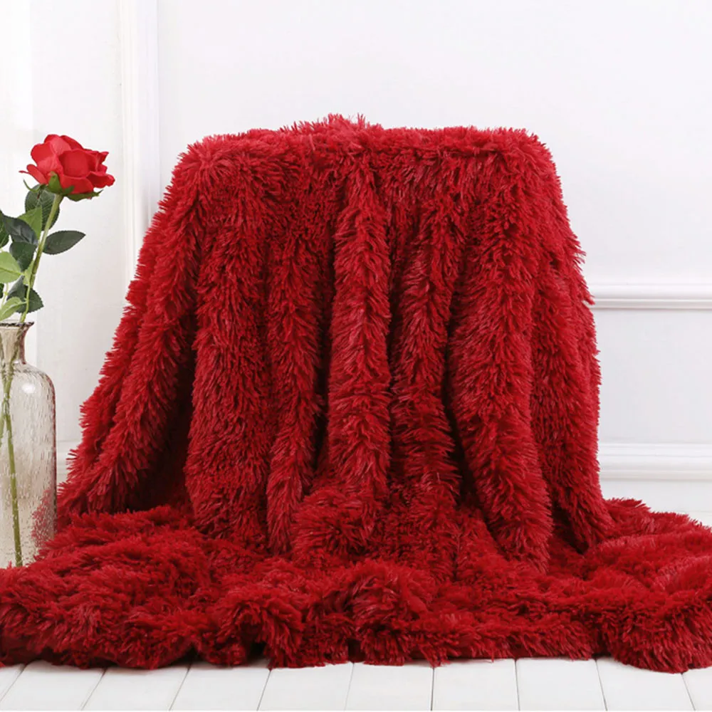

Large Soft Warm Shaggy Faux Fur Throw Blanket Sofa Double King Bed Blanket K10