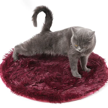 

4 Colors Soft Plush Dog Cat Bed Mat Round Puppy House Cushion Anti-Skid Bottom Warm Cat Beds Diameter Small PetProducts