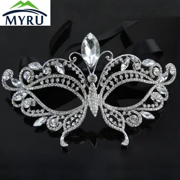

Fashion Butterfly Design Rhinestone Mask Masquerade Party Supplies for Women Wedding Crystal Masks