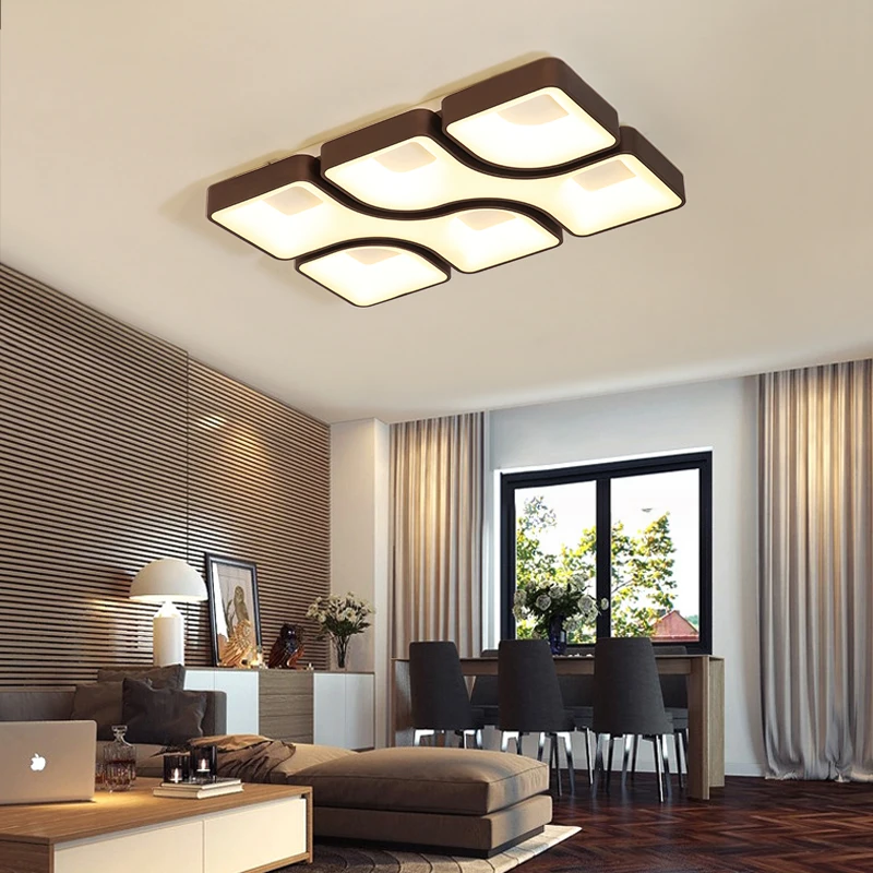 

NEO Gleam White/Grey/Brown Finish Square Modern Led Ceiling Lights For Living Room Bedroom Study Room Rectangle Ceiling Lamp
