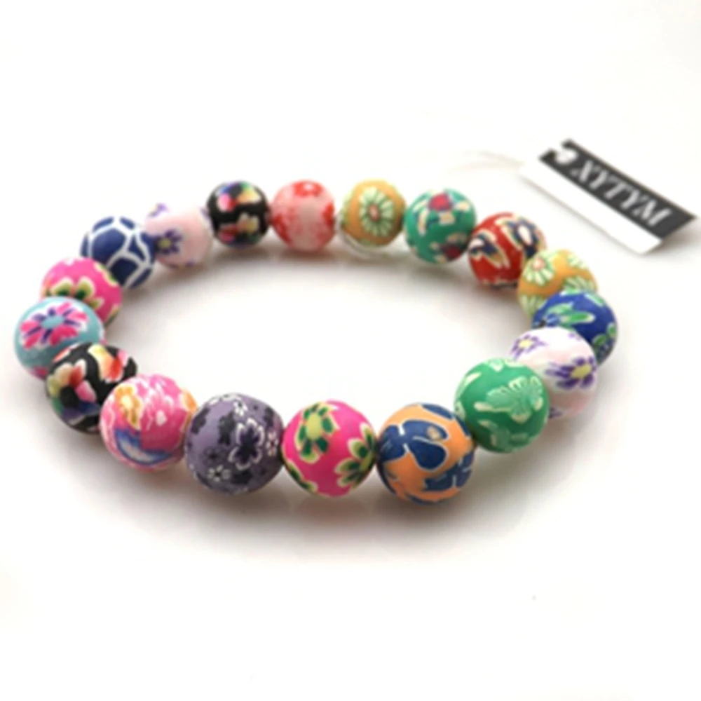 Fashion polymer clay bracelets free shipping, wholesale 20pcs round