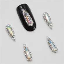 10 шт новые розовые красные стразы 3D украшения для ногтей, сплав для ногтей, Стразы для ногтей#616-621