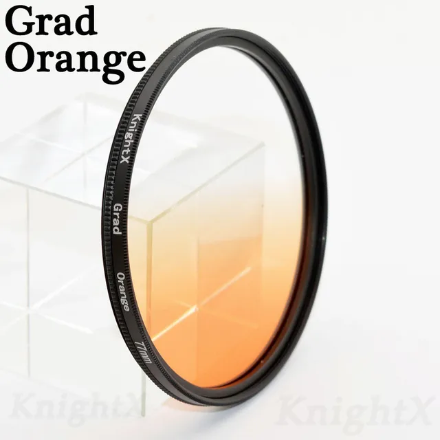 KnightX FLD UV CPL ND Star gnd Camera Lens Filter For canon eos sony nikon 49 52 55 58 62 67 72 77 mm d3300 kit dslr d5100 1300d Grad Orange