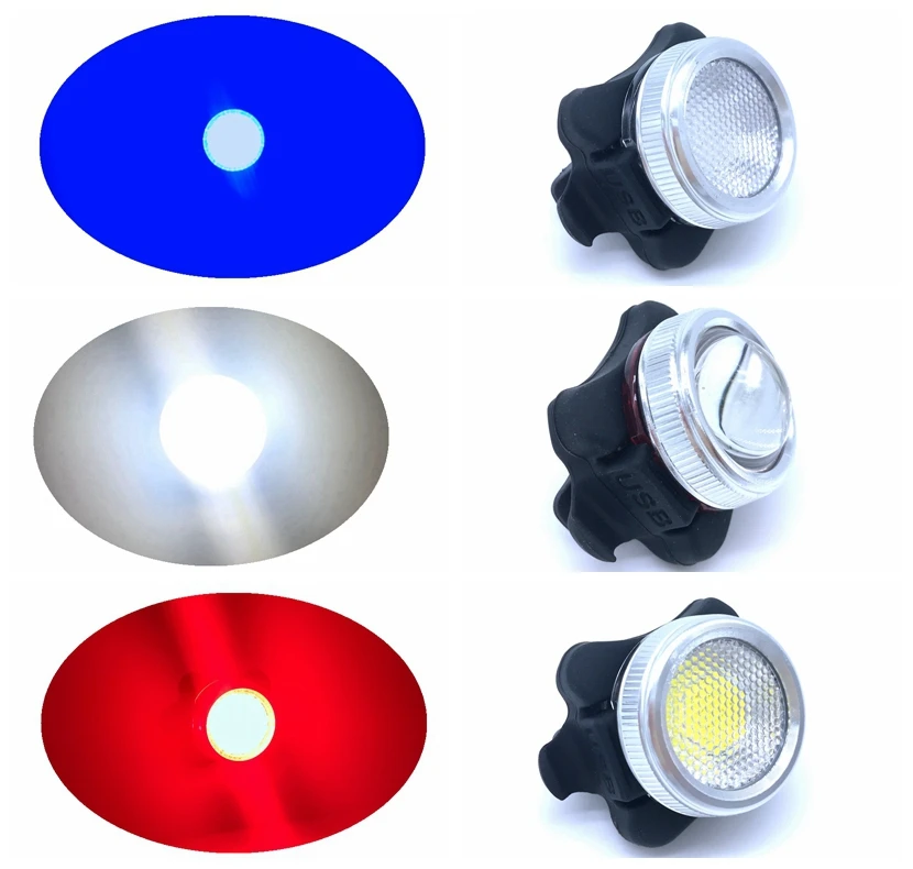 

MTB Cycling BikeNEW USB Charging Bicycle Front Tail Light 4 Modes COB Chip LED Waterproof Warning Handlebar Light Rear Lamp