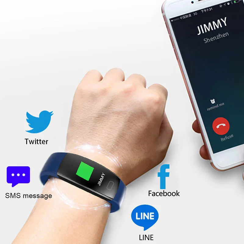 Смарт браслет F64HR Heart rate IP68 водонепроницаемый цветной экран кровяное давление