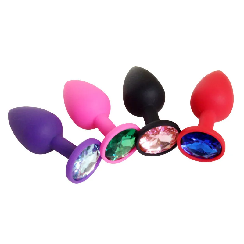 Small Medium Large Silicone Butt Plug with Crystal Jewelry Smooth Touch Anal Plug Anal Sex Toys for Woman Men Gay01