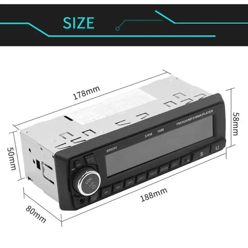 SWM 1088, Автомобильный MP3-плеер, fm-радио, BT AUX, дистанционное управление, Авторадио, Авторадио, мультимедийный плеер, аудио, стерео, MP5, Bluetooth, USB