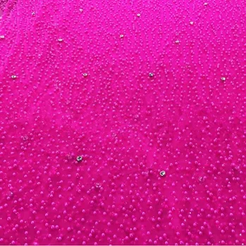 

Nigerian Embroidered Tulle Lace 5 yards African Lace Fabric 2019 High Quality Lace beads stones