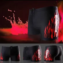 Купальный костюм, плавки для мальчиков и мужчин,, купальный костюм для пляжа, бассейна, высокая талия, Пламенный Мужской купальный костюм, винтажный Летний