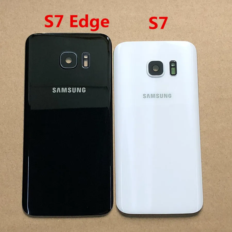 Для SAMSUNG Galaxy S7 G930F/S7 Edge G935F Задняя стеклянная крышка для батареи Чехол для задней двери для SAMSUNG S7 S7Edge Задняя стеклянная крышка
