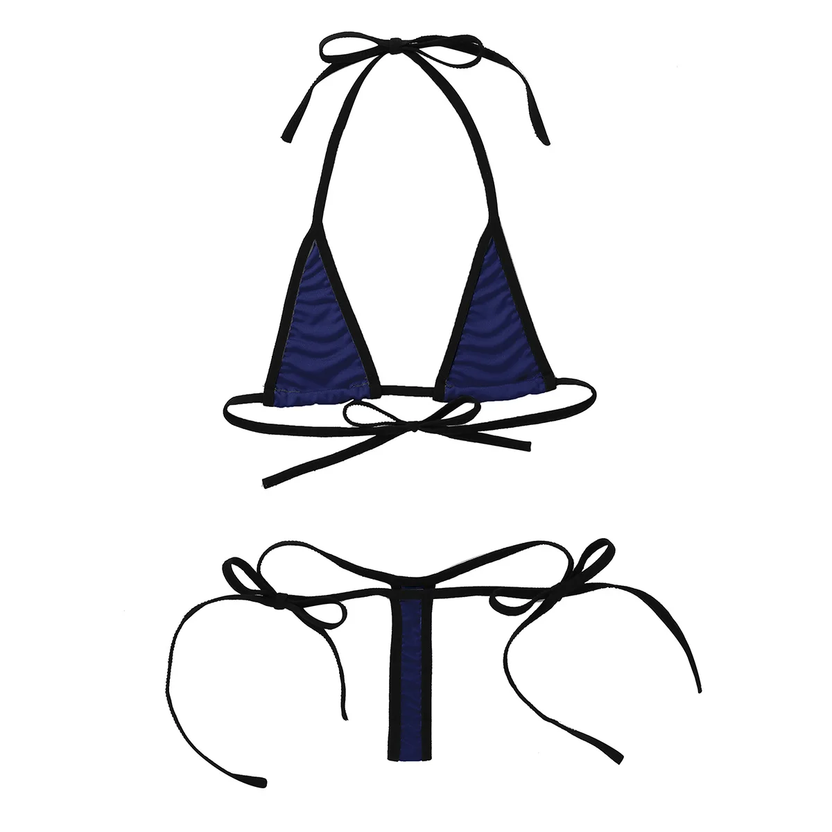 Micro Bikini Swimsuit Women bikinis Wild Style mini bikini Set Halter Neck Self-tie Bra Top with G-String Thong Swimwear