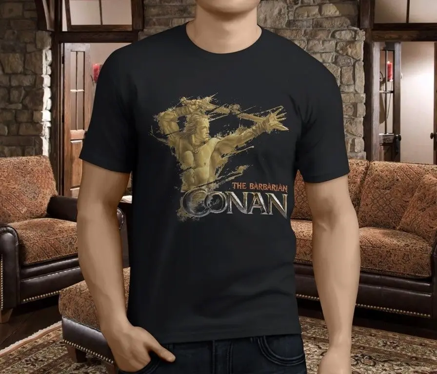 

New Cool Conan The Barbarian Retro Movie Men's Black T-Shirt Size S-3XL