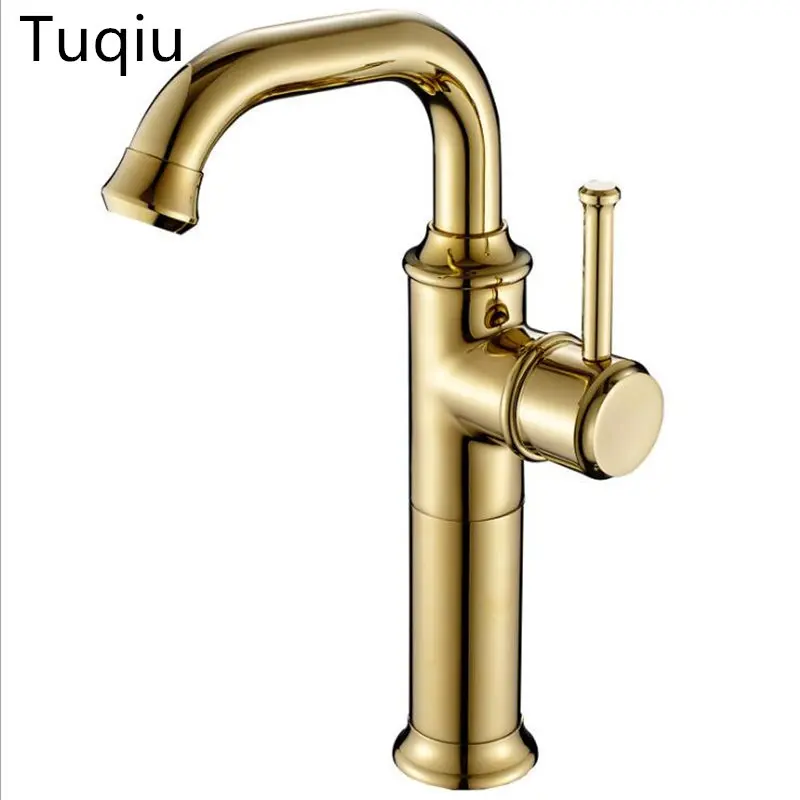 

New Arrival Water Tap Wholesale And Retail Gold Brass Bathroom Basin Faucet Sink tap Swivel Spout Vanity Sink faucet Mixer