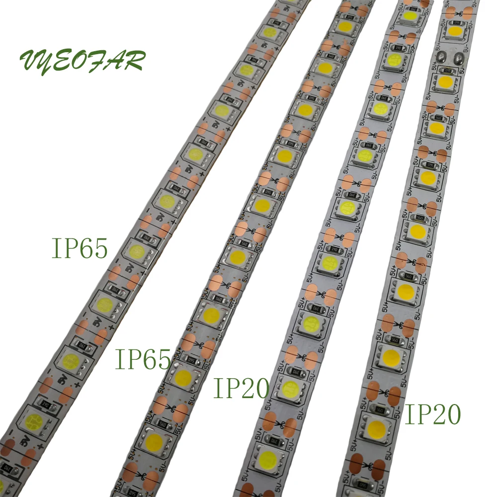 Светодиодная лента для подсветки SMD 5050 5 в постоянного тока 1 м 2 м|Светодиодные