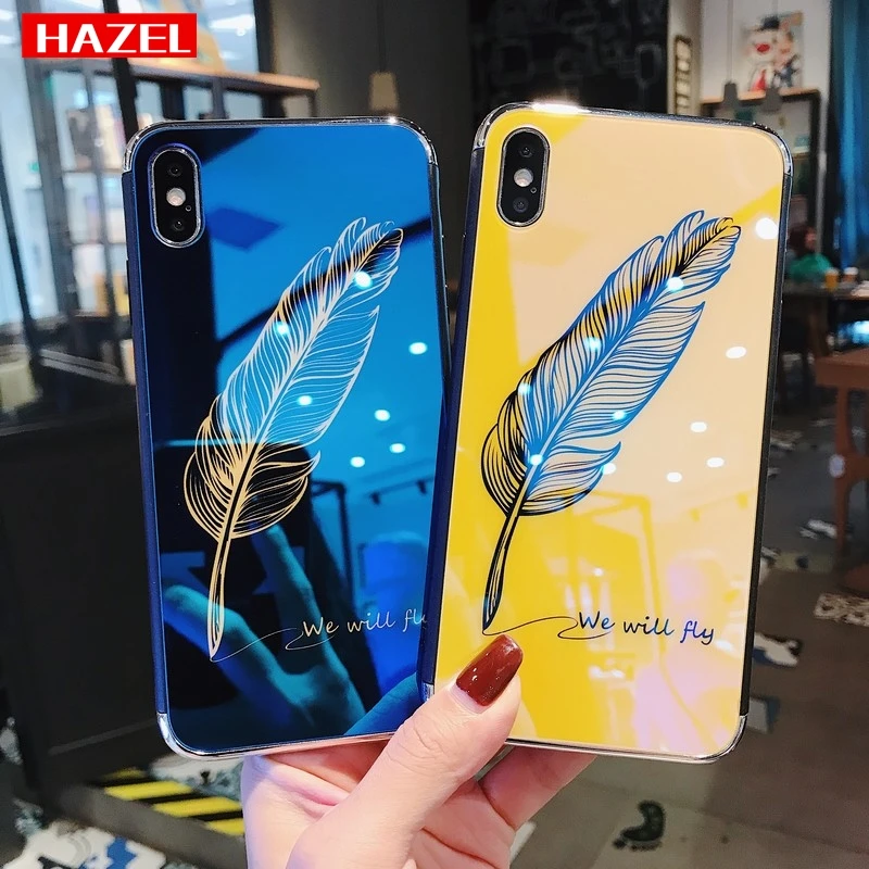 

HOT Laser plating phone Case Cover For iphone 7 6 6S 8 Plus X10 XR XS Max Quill pen LUCK NICE diamond pattern phone Cases Couple