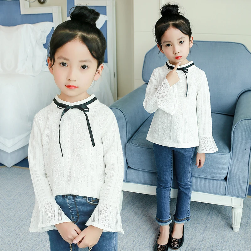 

White Blouse For Girls Spring Autumn Teenager Big Girls Shirts Long Sleeve School Tops Kids Teens Toddler Girl Outwear 10 12 13
