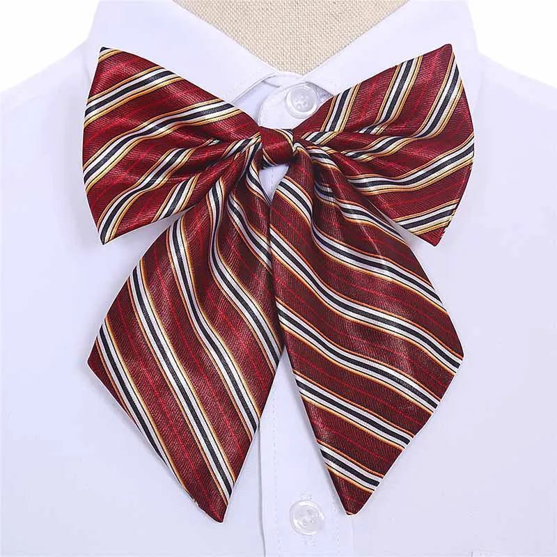 Распродажа, женские галстуки-бабочки стюардессы, винтажные шелковые полосатые галстуки-бабочка, новинка, аксессуары для шеи