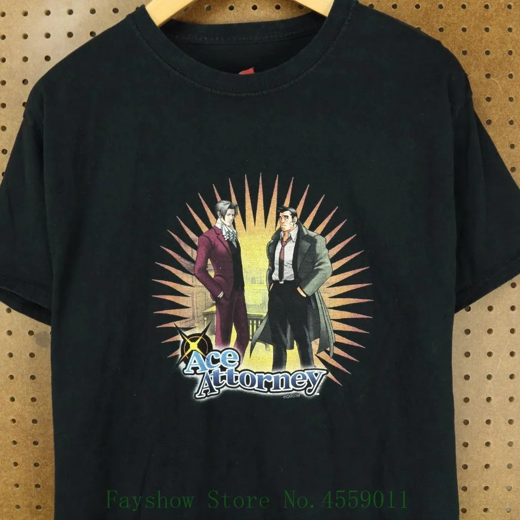 Og Ace abogado Promo Camiseta Grande Tag Faded Capcom juego Video impresión Casual camiseta hombres camisetas Og Ace abogado Promo Camiseta Grande Tag Faded Capcom juego Video impresión Casual camiseta hombres camisetas