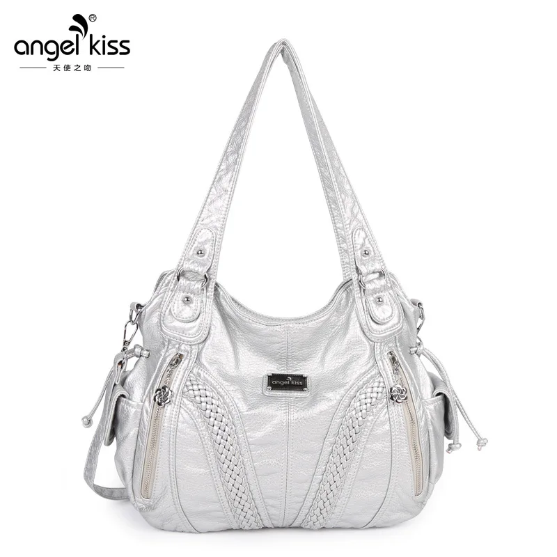 Lady Solid Washed Large Capacity Shopping Shoulder Bags Designer PU Leather Soft Hobo Handbags Luxury Ladies Bags For Women 2019