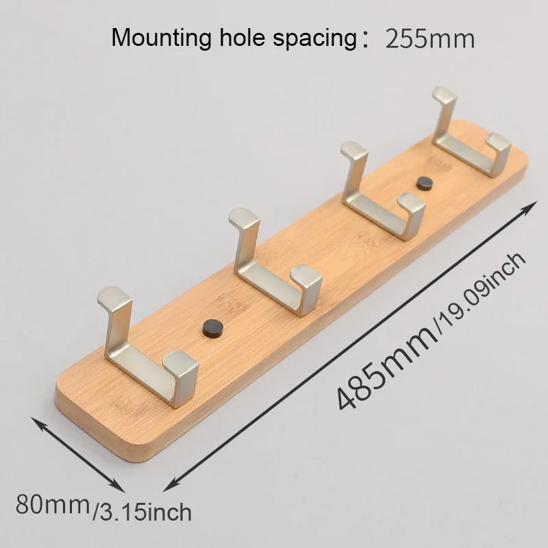 Бамбуковые креативные двойные крючки настенный крючок-вешалка деревянные вешалки для одежды в спальне простые деревянные крючки полка для хранения одежды - Цвет: Wood