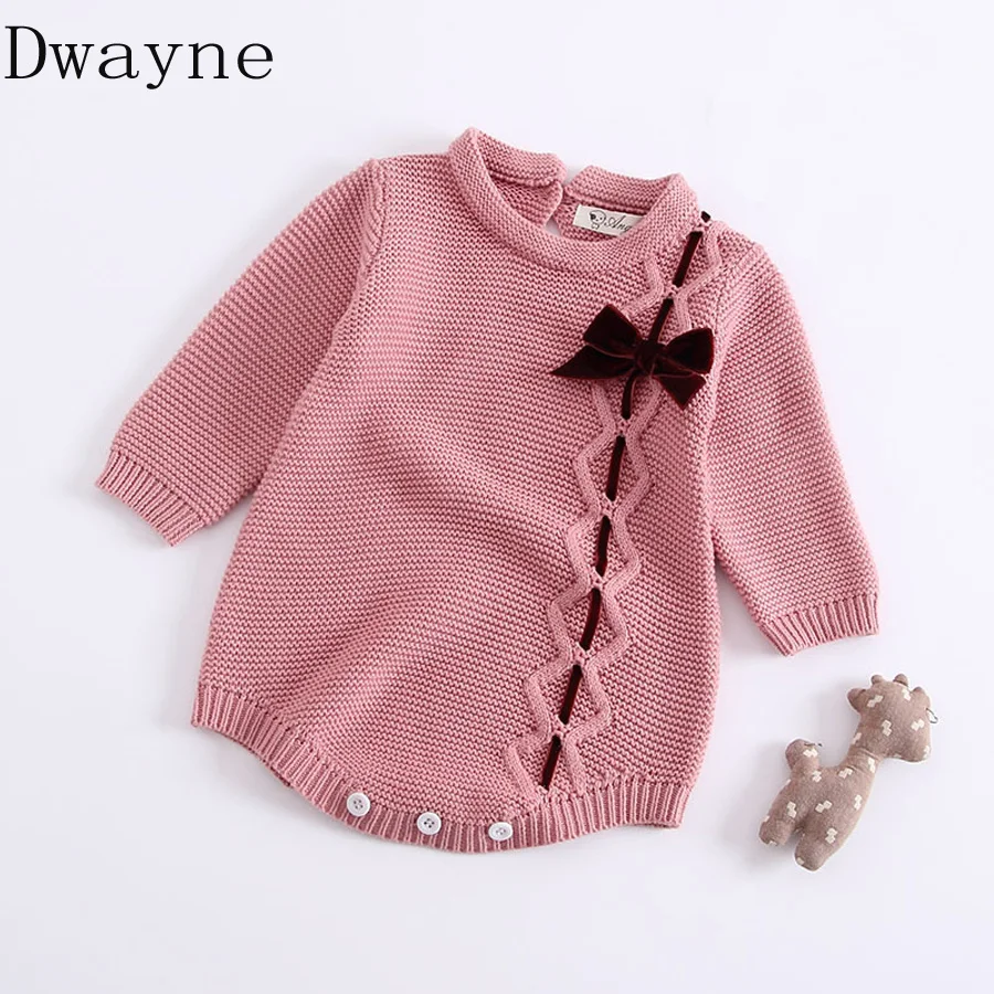 2018 Autumn Baby Rompers Knitted Sweater Baby Girl Long sleeved Knitted