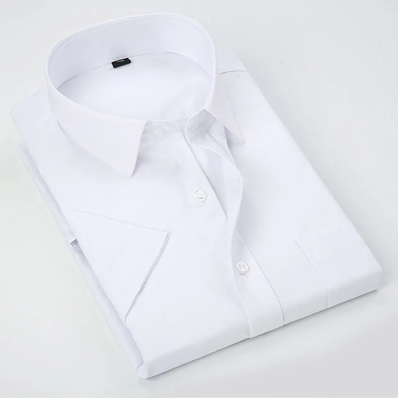 

New Summer Solid Color Regular Fit Easy-care Casual Short Sleeve Men Shirt Plus Size 6XL 7XL 8XL Soft Comfortable 7 Colors