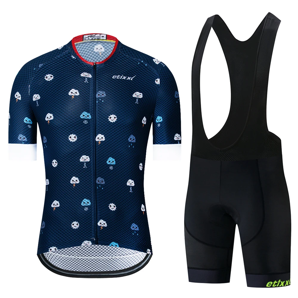 Bib Cycling Set 05 Команда ETIIXX белая веломайка велосипед Джерси Ropa велосипед для мужчин лето Pro майки для велоспорта Велоспорт гелиевая Подушка шорты - Цвет: Bib Cycling Set 05
